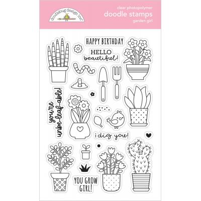 Doodlebug My Happy Place Clear Stamps - Garden Girl